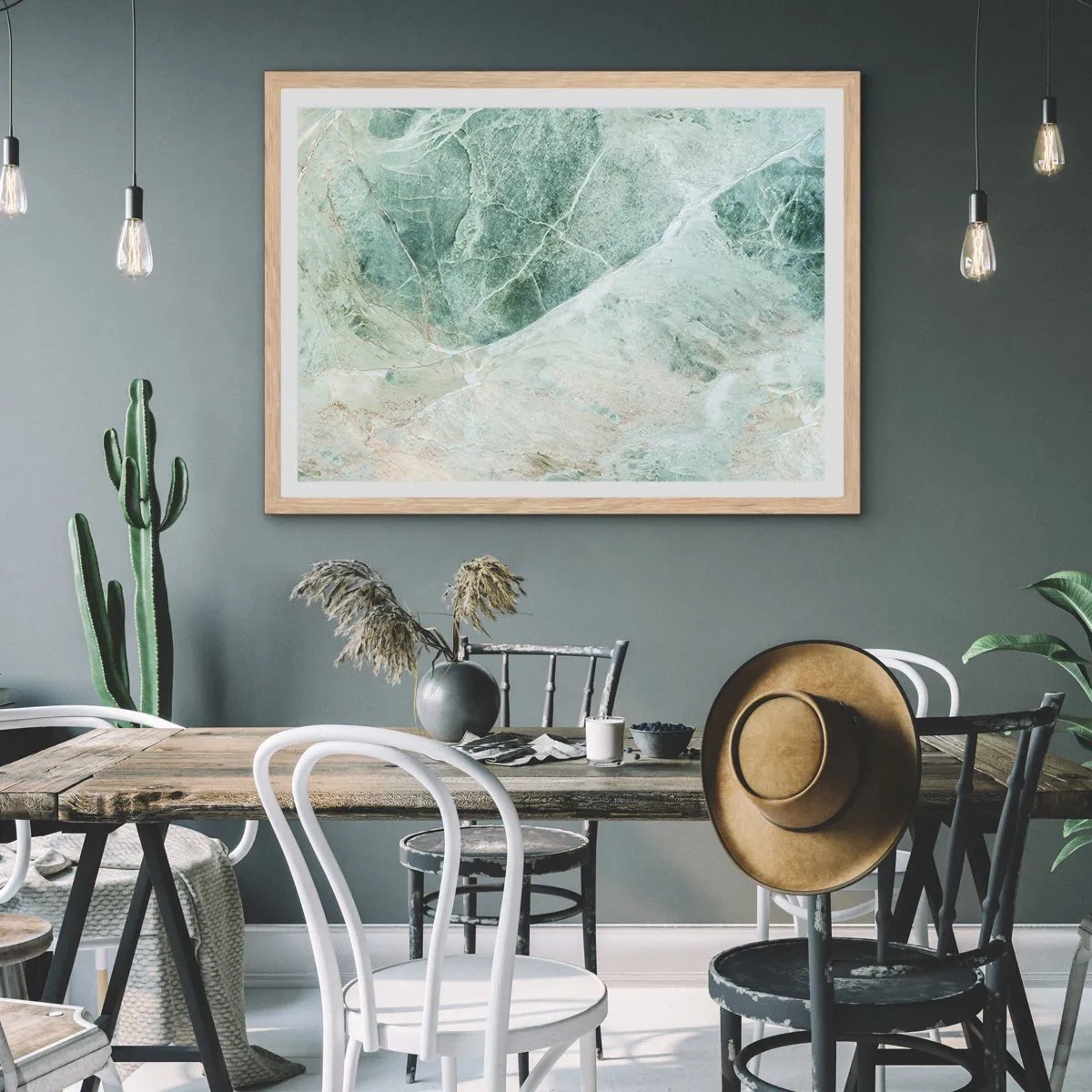 Affisch i ram av ljusek - Stenens ädla svalka - 100x70 cm