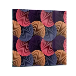 Glastavla - Bild på glas - I en cirkulär rytm - 50x50 cm