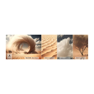 Provbit av självhäftande fototapet Deluxe Sticker - Öppen portal - Sand, Öken, En sandstorm - 100x30 cm