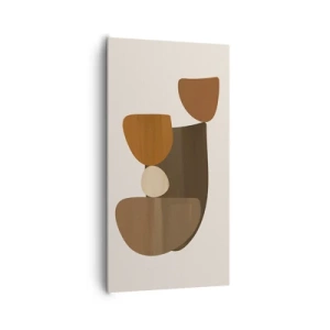 Canvastavla - Bild på duk - Komposition i brun - 65x120 cm