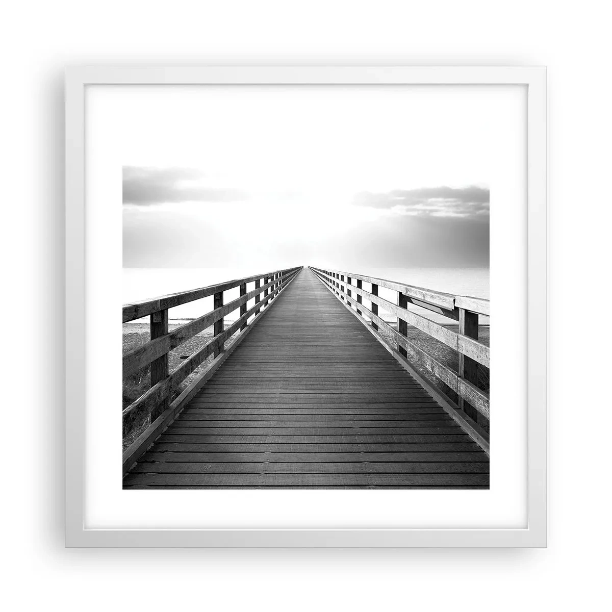 Affisch i vit ram - Ut i det oändliga... - 40x40 cm