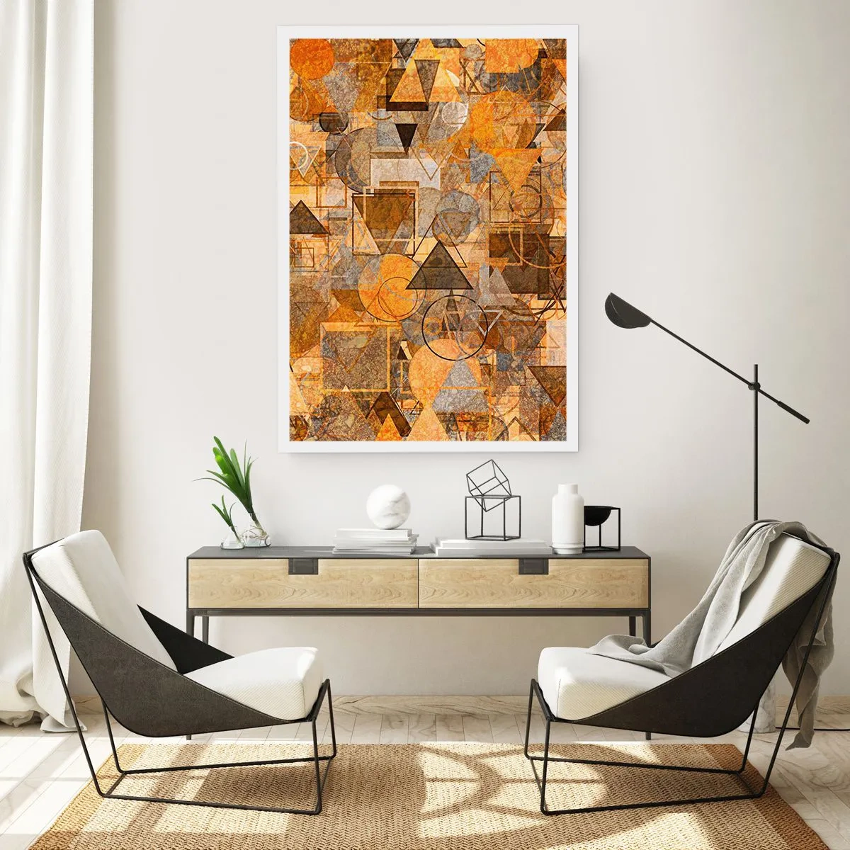 Affisch - Värld infattad i form - 61x91 cm