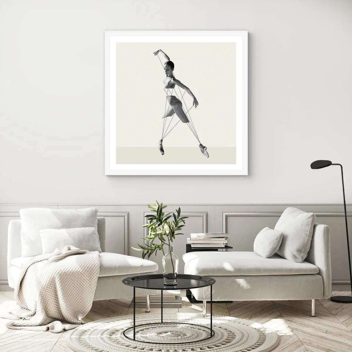 Affisch i vit ram - I världens teater - 50x50 cm