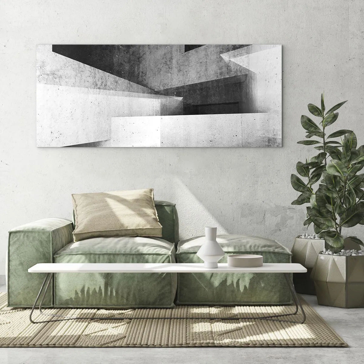 Glastavla - Bild på glas - Rummets struktur - 100x40 cm