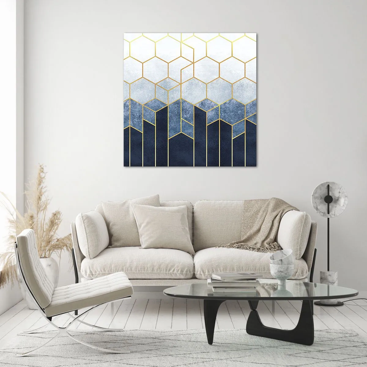 Glastavla - Bild på glas - Komposition i synkoprytm - 40x40 cm