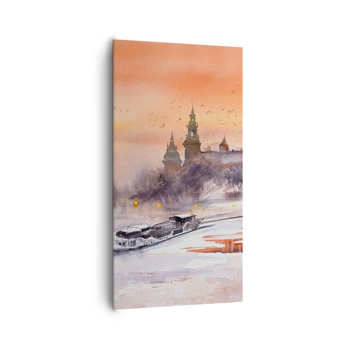 Canvastavla - Bild på duk - Kunglig solnedgång - 65x120 cm