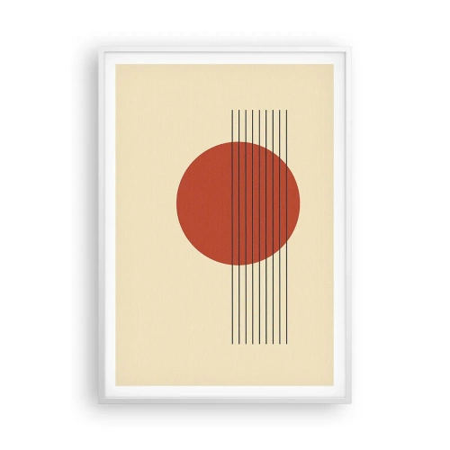 Affisch i vit ram - Cirkel och linjer - 70x100 cm