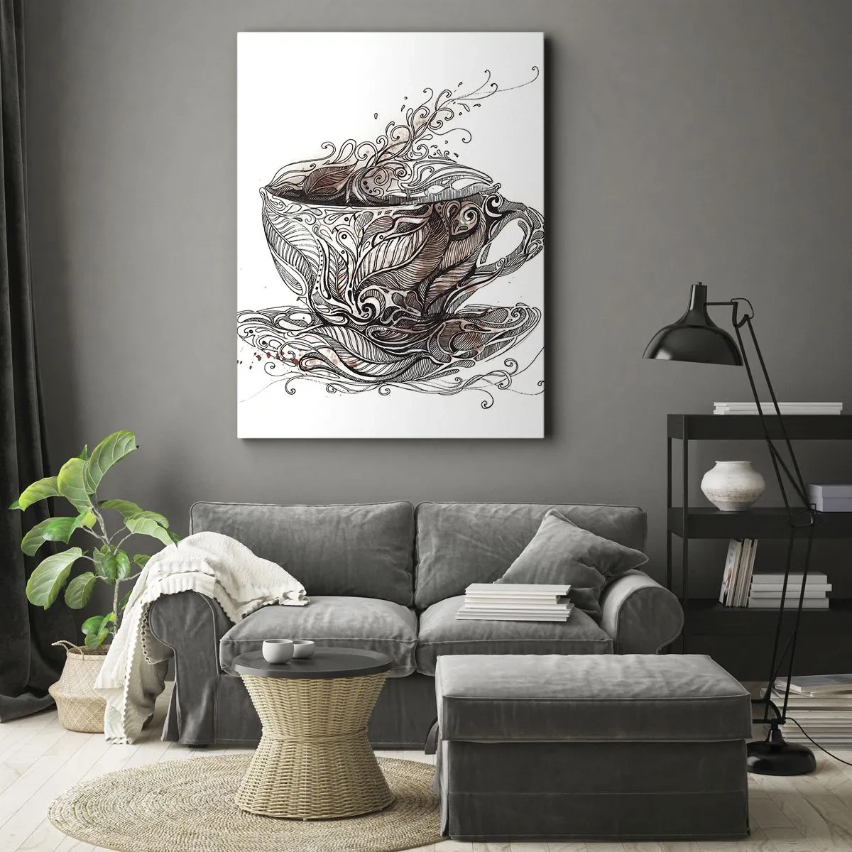 Canvastavla - Bild på duk - Te är gott för allt - 45x80 cm