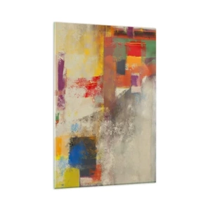 Glastavla - Bild på glas - Färgernas geometri - 80x120 cm
