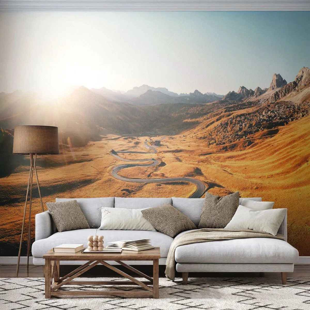 Fototapet Premium Canvas - I gulddalen - Landskap, Berg, Italien - 350x256 cm