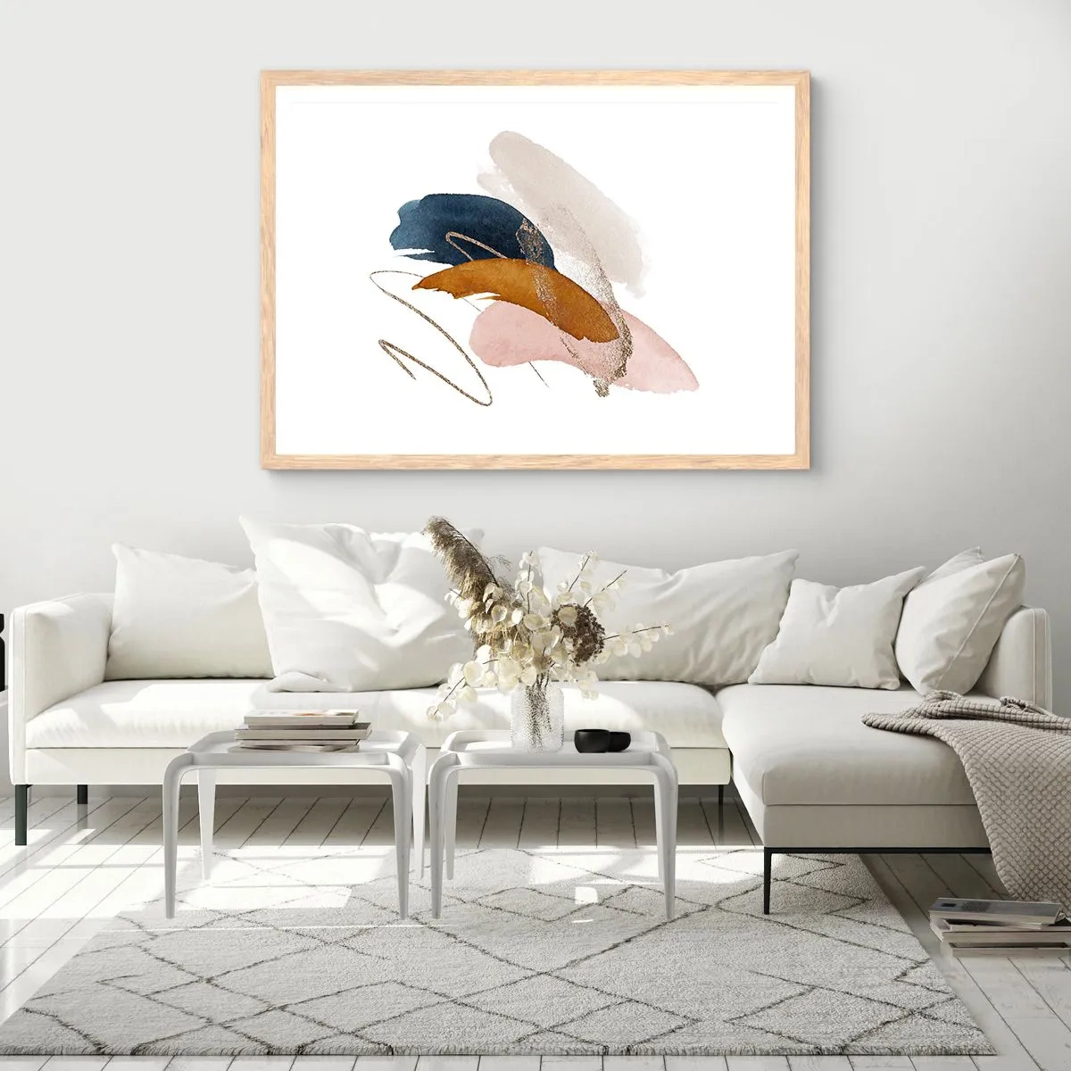 Affisch i ram av ljusek - Bevingad komposition - 100x70 cm