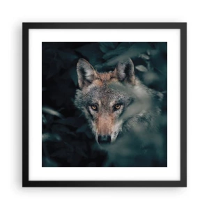 Affisch i svart ram - Jägare - 40x40 cm