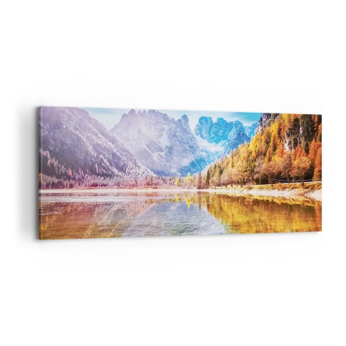 Canvastavla - Bild på duk - Det är redan höst i fjällen - 100x40 cm