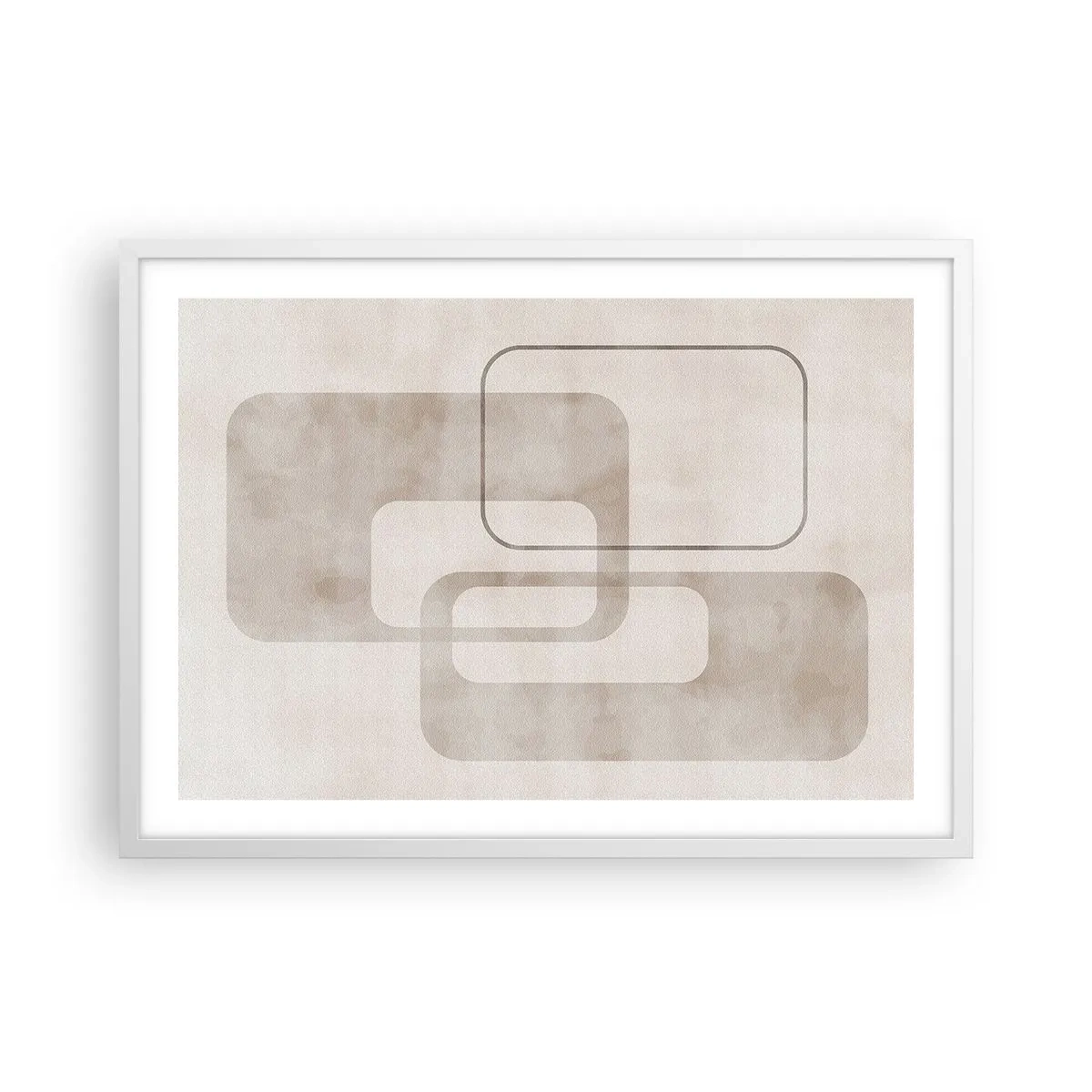 Affisch i vit ram - Geometrisk fug - 70x50 cm