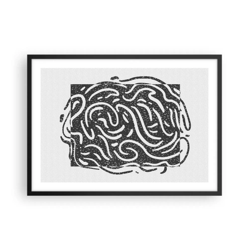 Affisch i svart ram - Abstraktion: en dans av glädje - 70x50 cm