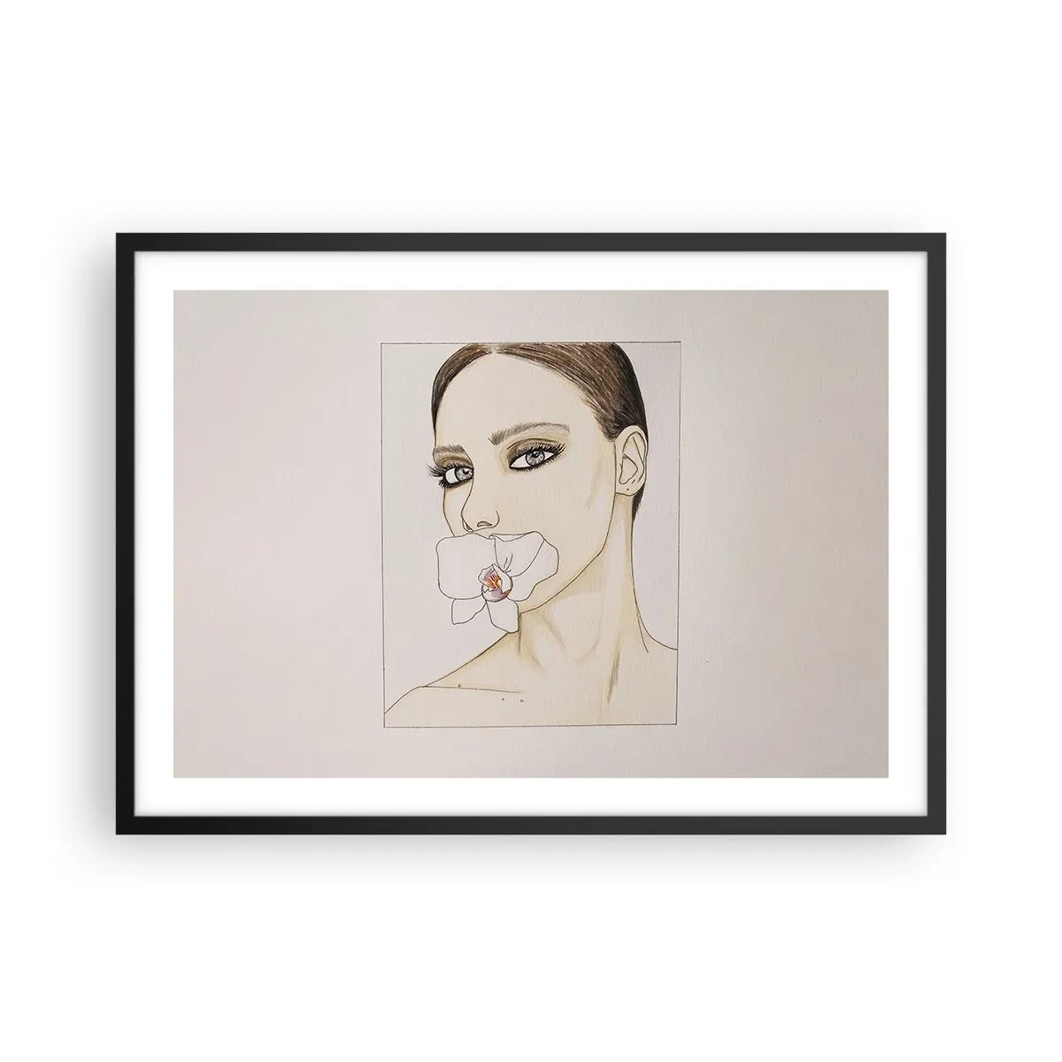 Affisch i svart ram - Elegansens och skönhetens symbol - 70x50 cm