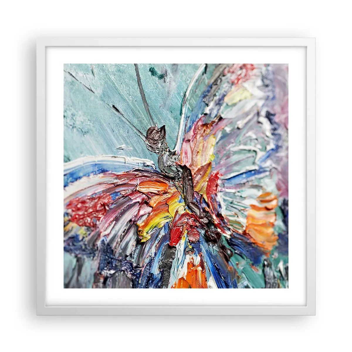 Affisch i vit ram - Målad av naturen - 50x50 cm