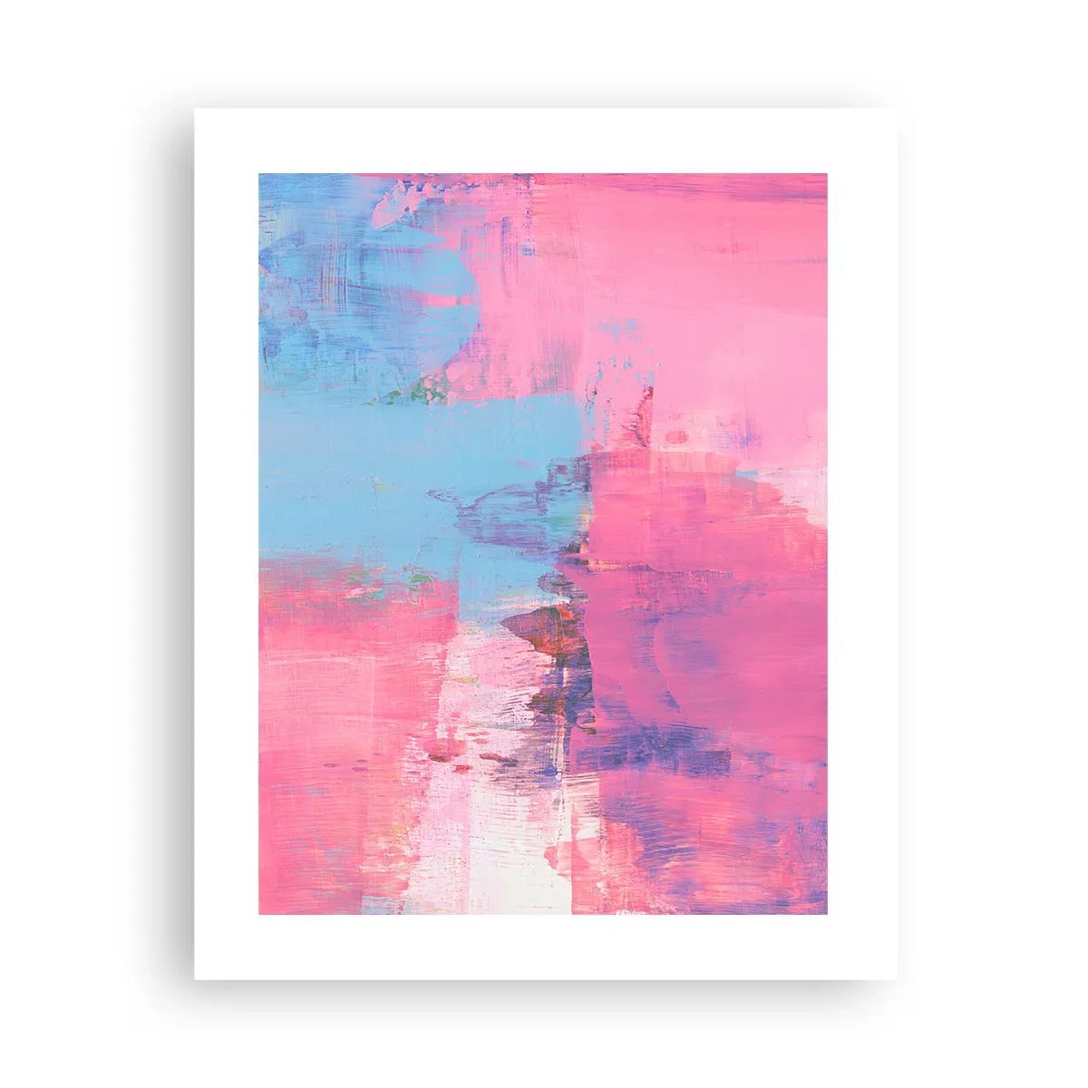 Affisch - Rosa, blått och en gnutta ljus - 40x50 cm
