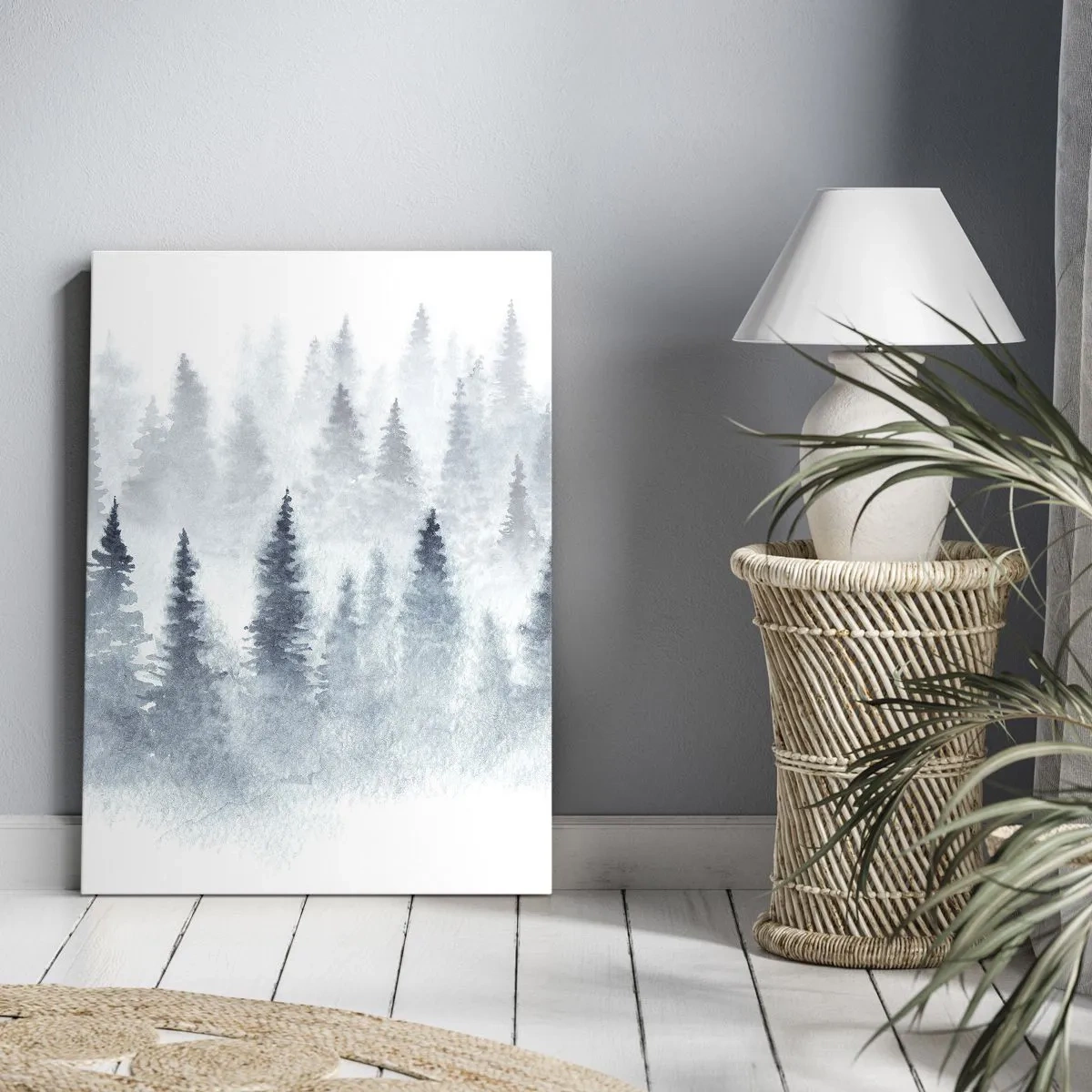 Canvastavla - Bild på duk - Insvepta i dimma - 45x80 cm