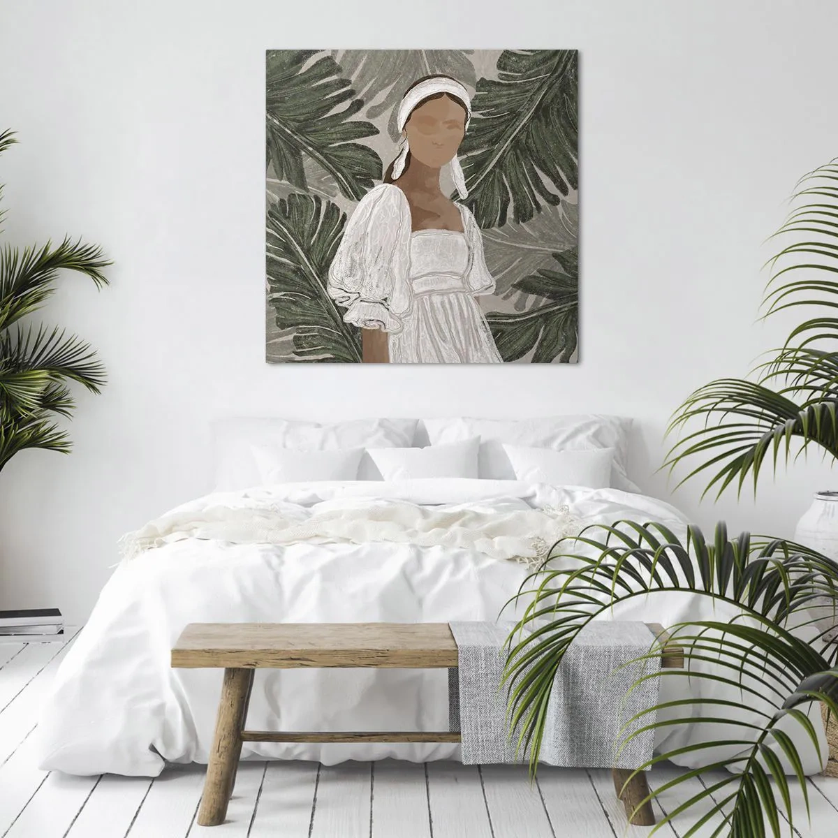 Canvastavla - Bild på duk - Exotiskt porträtt - 60x60 cm