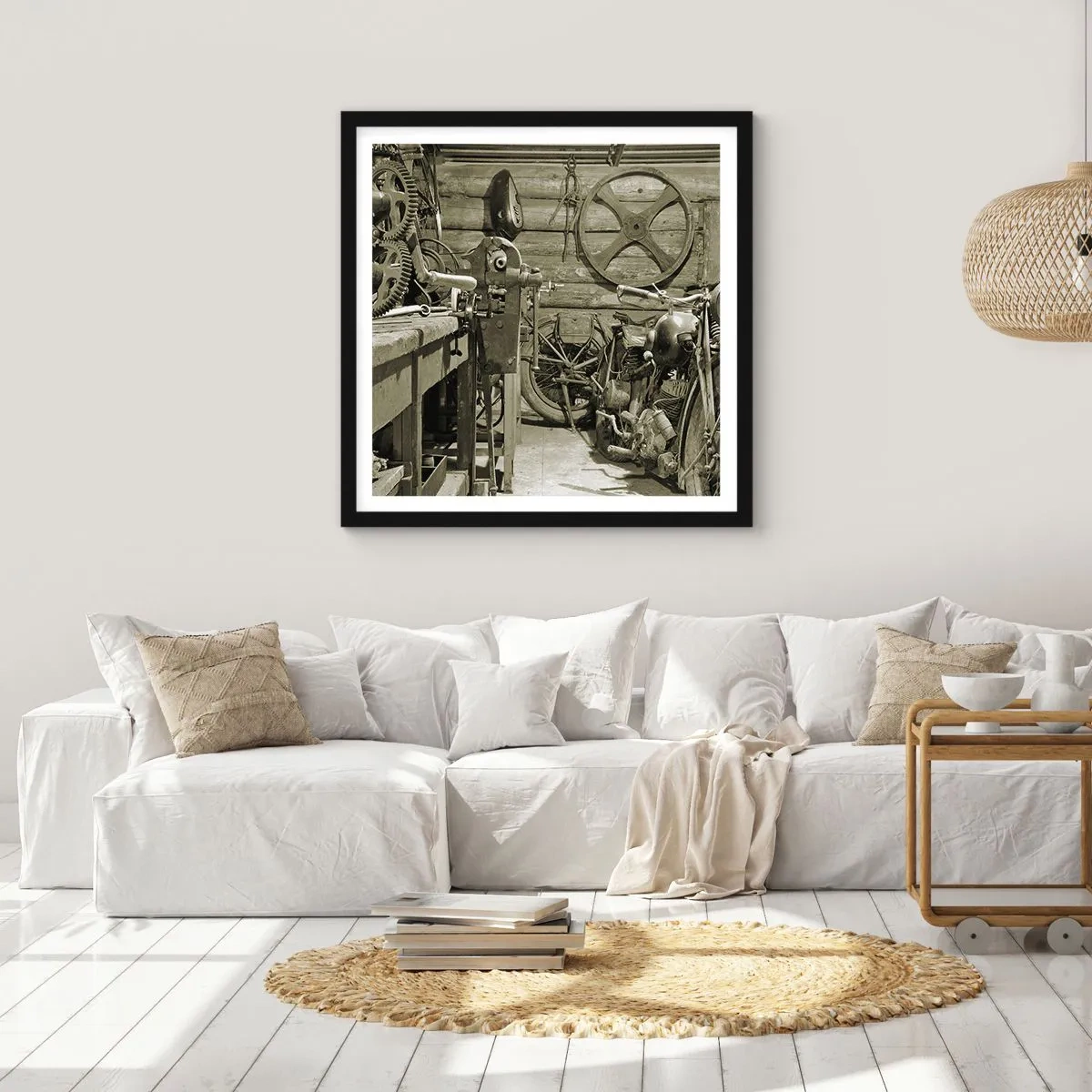 Affisch i svart ram - I onkel Lasses skjul - 50x50 cm