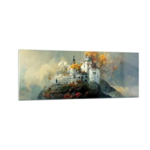 Glastavla - Bild på glas - Början på en romantisk historia - 140x50 cm