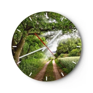 Väggklocka - Klocka på glas - Et in Arcadia ego - 40x40 cm