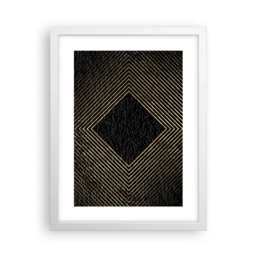 Affisch i vit ram - Geometri i glamourstil - 30x40 cm