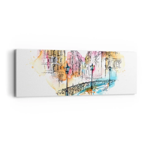 Canvastavla - Bild på duk - Stadens hjärta - 90x30 cm