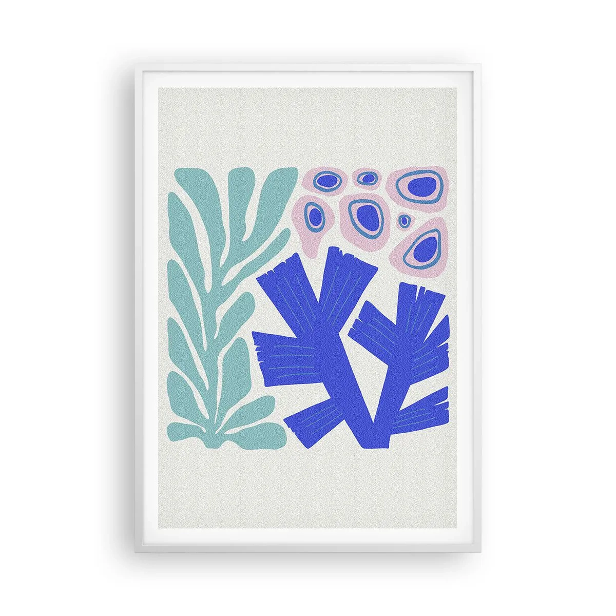 Affisch i vit ram - Undervattensträdgård - 70x100 cm