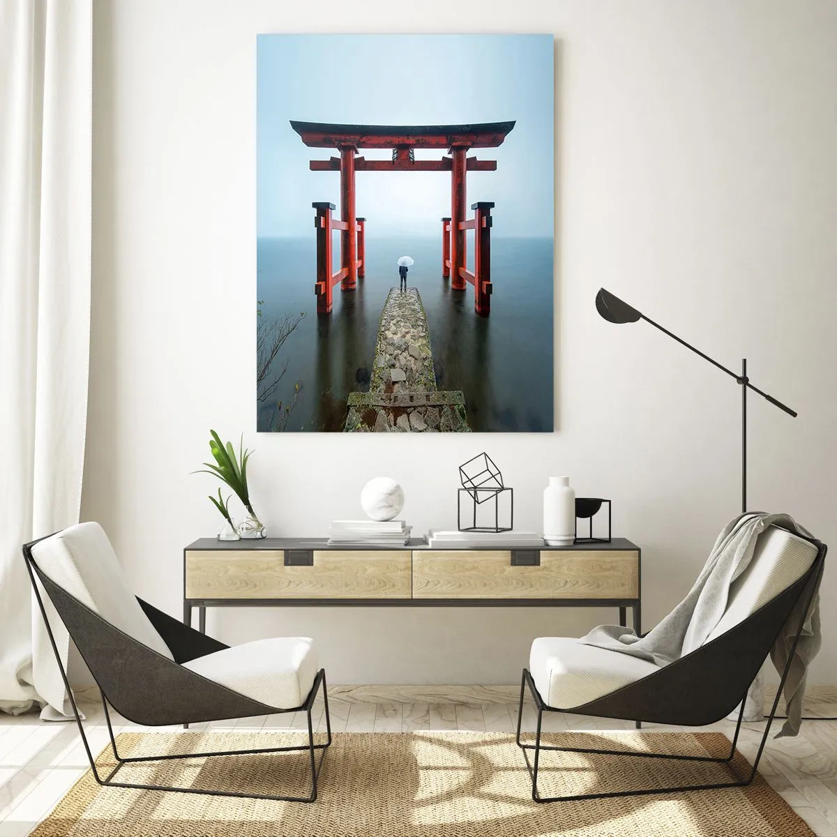 Glastavla - Bild på glas - Japansk begrundan - 50x70 cm
