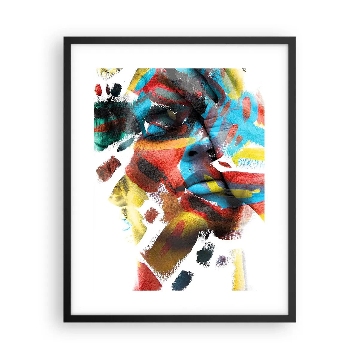 Affisch i svart ram - Färgrik personlighet - 40x50 cm