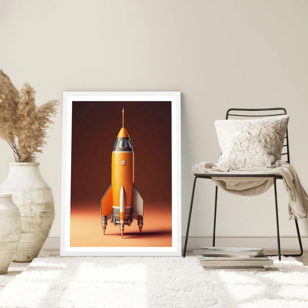 Affisch i vit ram - Det börjar med en dröm - 50x70 cm