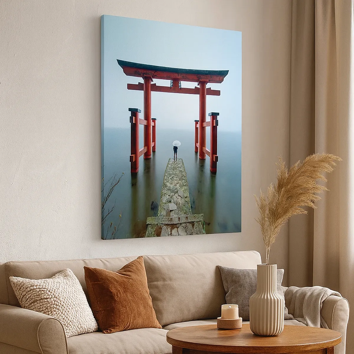 Canvastavla - Bild på duk - Japansk begrundan - 50x70 cm