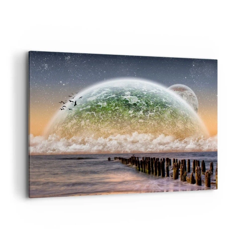 Canvastavla - Bild på duk - Och världen uppstod ur vatten - 120x80 cm