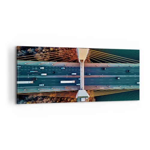Canvastavla - Bild på duk - Bortom vatten, bortom skog - 100x40 cm