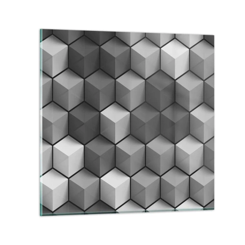 Glastavla - Bild på glas - Kubistiskt pussel - 70x70 cm