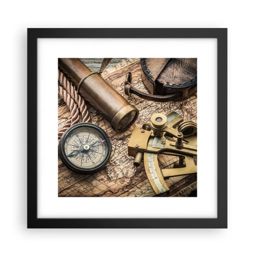 Affisch i svart ram - Sätt ut kursen - 30x30 cm