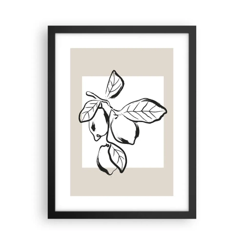 Affisch i svart ram - Där citronen mognar... - 30x40 cm