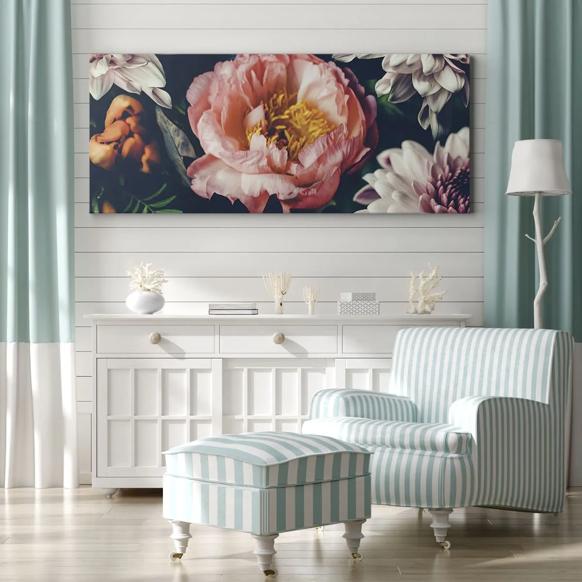 Canvastavla - Bild på duk - Med barockprakt - 100x40 cm