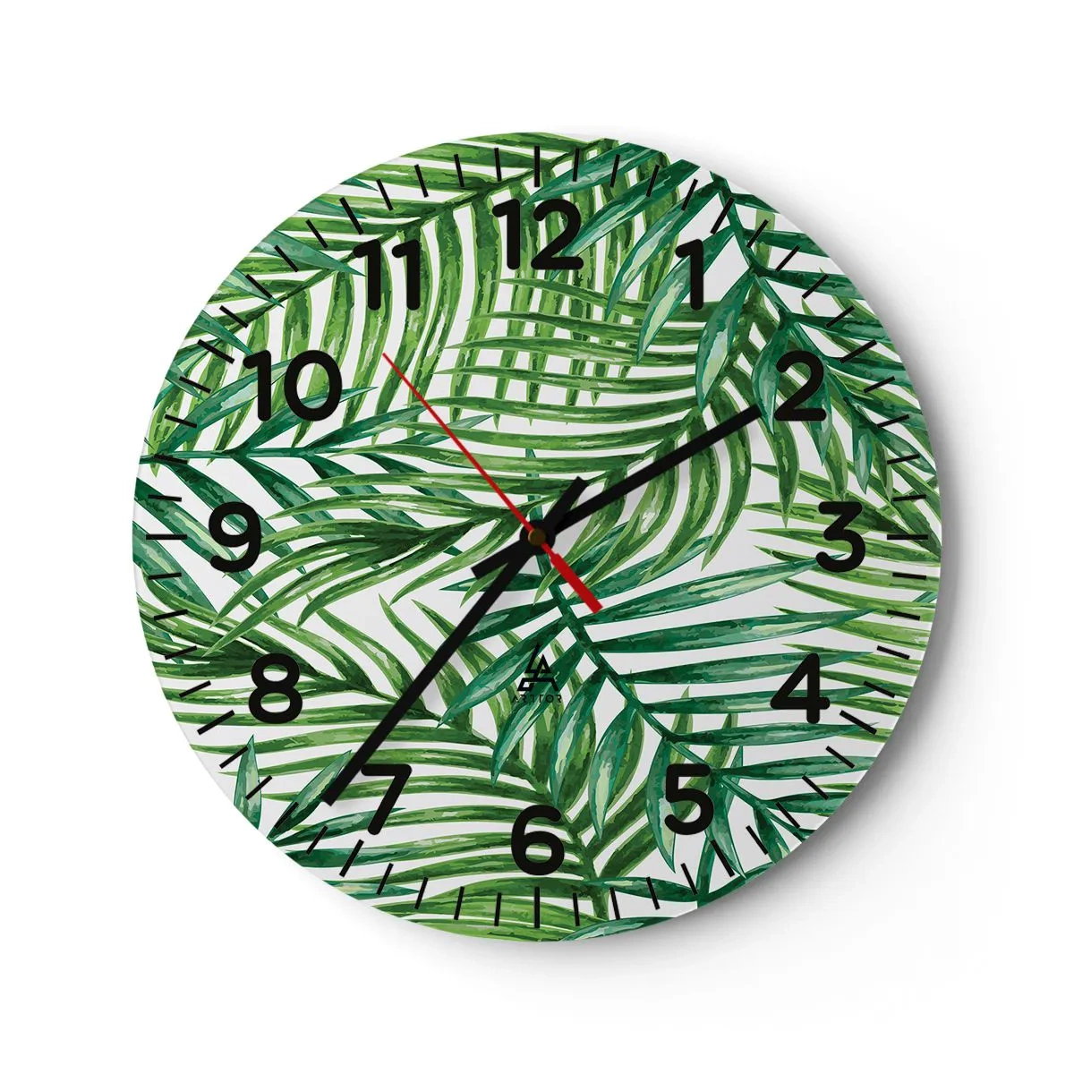 Väggklocka - Klocka på glas - Under gröna baldakinen - 30x30 cm