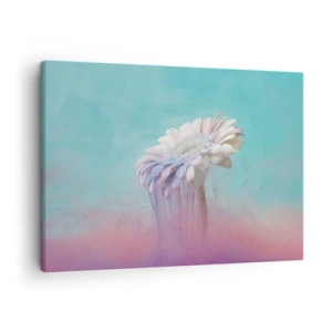 Canvastavla - Bild på duk - Pastellgerbera med suddig effekt - 70x50cm - Blommornas undervärld - Modern väggdekoration för vardagsrum och sovrum ARTTOR