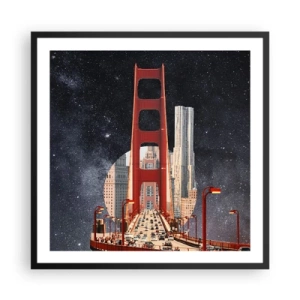 Affisch i svart ram - Alltid i centrum - 60x60 cm