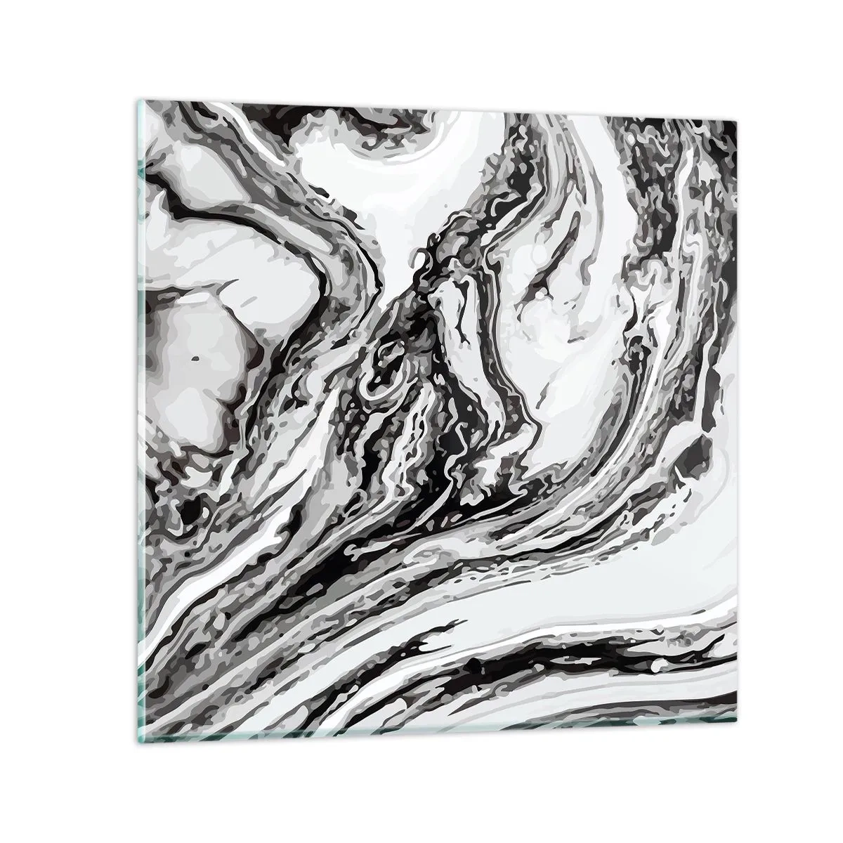 Glastavla - Bild på glas - I början var det kaos - 70x70 cm
