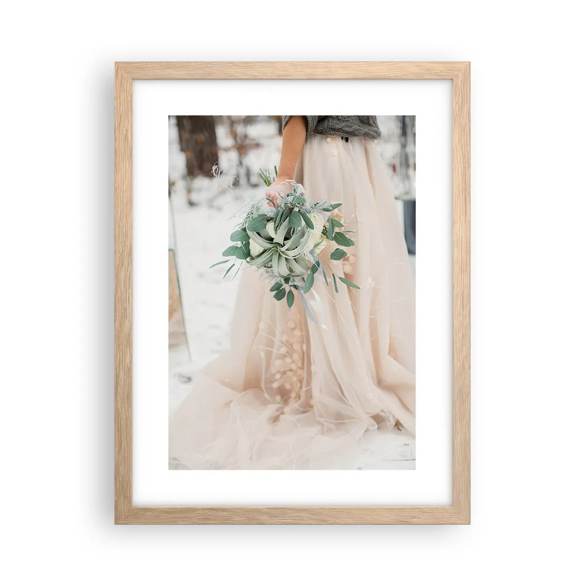 Affisch i ram av ljusek - Och så levde de lyckliga i alla sina dagar - 30x40 cm