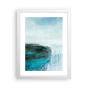 Affisch i vit ram - Marin abstraktion - 30x40 cm