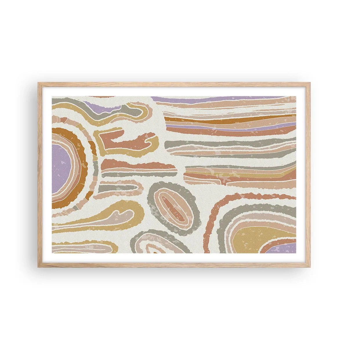 Affisch i ram av ljusek - Färgglada tvärsnitt - 91x61 cm