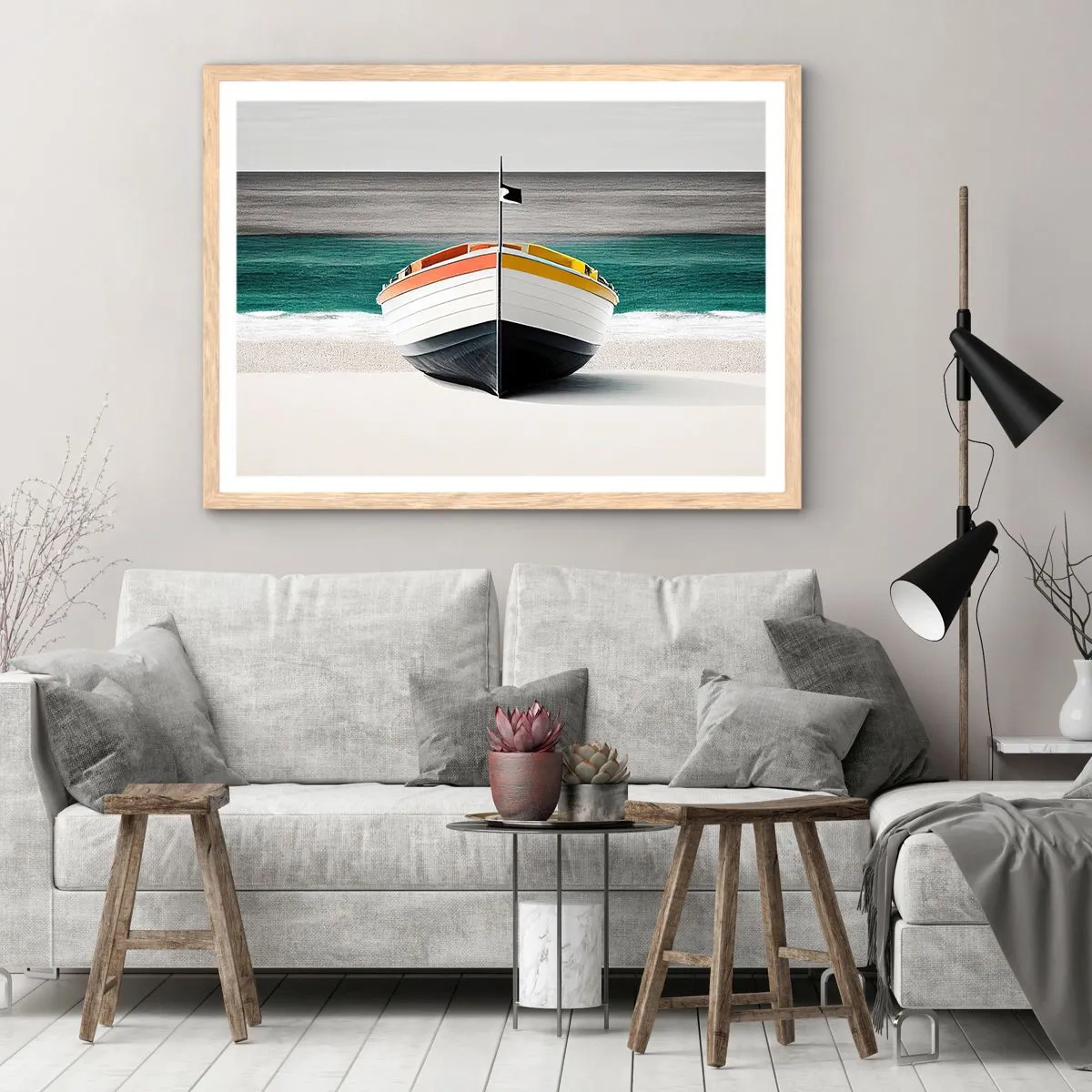 Affisch i ram av ljusek - På sin plats - 100x70 cm