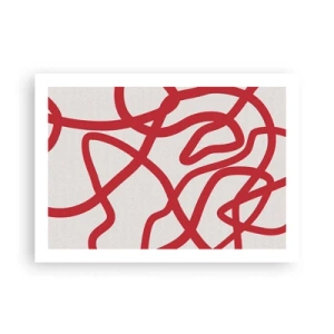Affisch - Rött på vitt - 70x50 cm