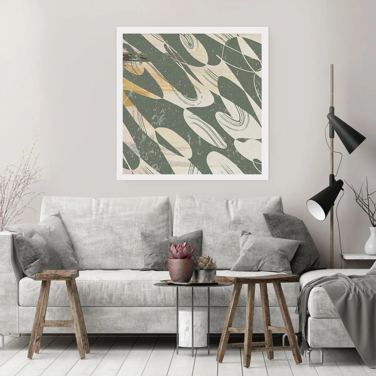 Affisch - Rytmisk abstraktion - 60x60 cm